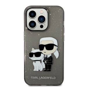 Husa pentru iPhone 14 Pro Max - Karl Lagerfeld Hardcase Glitter (KLHCP14XHNKCTGK) - Karl&Choupette - Img 3