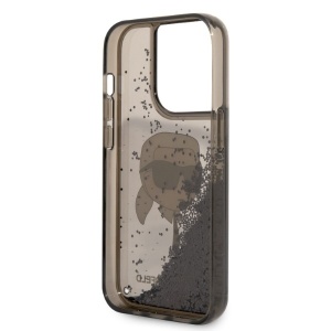 Husa pentru iPhone 14 Pro Max - Karl Lagerfeld Hardcase Glitter (KLHCP14XLNKHCK) - Karl Head - Img 4