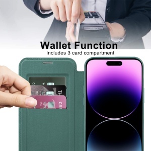 Husa pentru iPhone 14 Pro Max - Techsuit SmartMag Book Case - Green - Img 5
