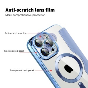 Husa pentru iPhone 14 Pro Max - Techsuit SmartMag Book Case - Light Blue - Img 3