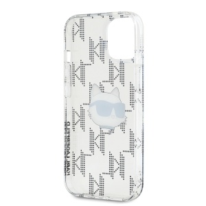Husa pentru iPhone 15 - Karl Lagerfeld IML Luxury (KLHCP15SHKLPCHT) - Transparent Choupette Head&Monogram - Img 6