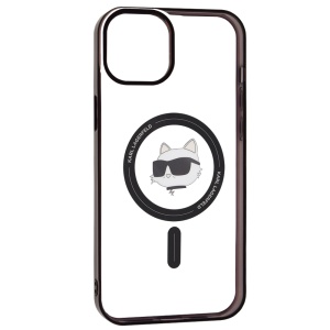 Husa pentru iPhone 15 Plus - Karl Lagerfeld IML MagSafe (KLHMP15MHCHNOTK) - Transparent Choupette`s Head
