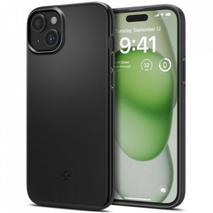 Husa pentru iPhone 15 Plus - Spigen Thin Fit - Black - Img 1
