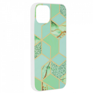 Husa pentru iPhone 15 Plus - Techsuit Marble Series - Green Hex - Img 6