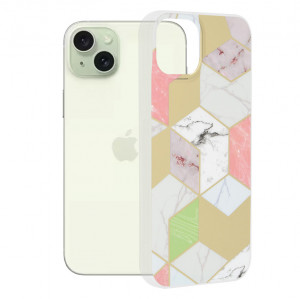 Husa pentru iPhone 15 Plus - Techsuit Marble Series - Purple Hex - Img 1