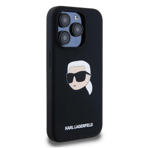 Husa pentru iPhone 15 Pro - Karl Lagerfeld Silicone MagSafe (KLHMP15LSKHPPLK) - Karl`s Head - Img 2