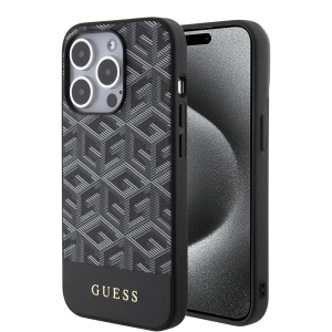 Husa pentru iPhone 15 Pro Max - Guess GCube Stripes MagSafe (GUHMP15XHGCFSEK) - Black - Img 1