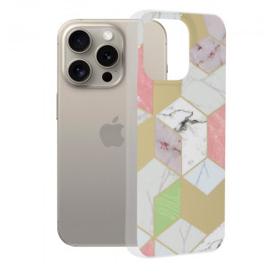 Husa pentru iPhone 15 Pro Max - Techsuit Marble Series - Purple Hex - Img 1
