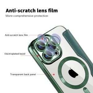 Husa pentru iPhone 15 Pro - Techsuit SmartMag Book Case - Green - Img 3