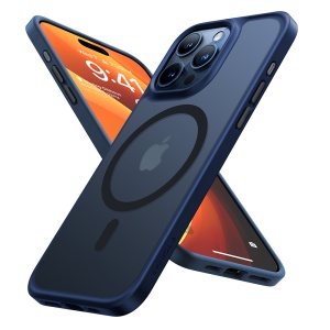 Husa pentru iPhone 15 Pro - Torras Guardian Magnetic Series - Navy Blue - Img 1