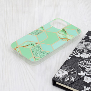 Husa pentru iPhone 15 - Techsuit Marble Series - Green Hex - Img 2
