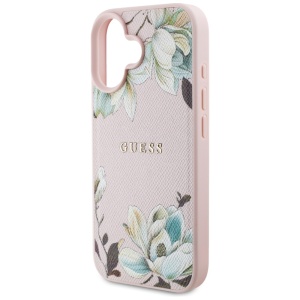 Husa pentru iPhone 16 - Guess Grained Flowers MagSafe (GUHMP16SPGNMPLMP) - Pink - Img 6