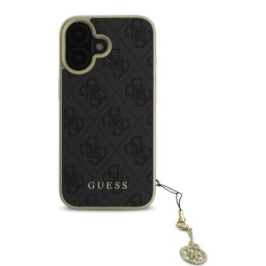 Husa pentru iPhone 16 - Guess Hardcase 4G Charms Collection (GUHCP16SGF4GGR) - Black - Img 2
