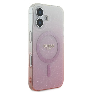 Husa pentru iPhone 16 - Guess IML Glitter Gradient MagSafe (GUHMP16SHGRCELP) - Pink - Img 5