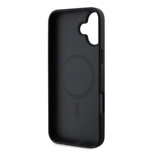Husa pentru iPhone 16 Plus - Guess Saffiano Classic Logo MagSafe (GUHMP16MPSAHMCK) - Black - Img 6
