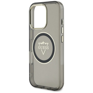Husa pentru iPhone 16 Pro - Guess IML Metal Mountain Logo MagSafe (GUHMP16LHFGTMSLSK) - Black - Img 6