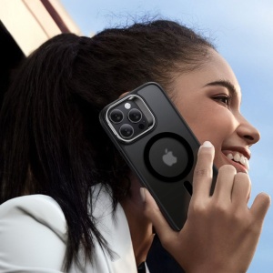 Husa pentru iPhone 16 Pro Max + Folie - ESR Classic Hybrid HaloLock Kickstand - Frosted Black - Img 4