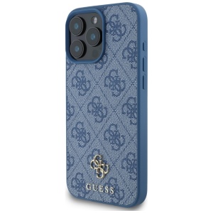 Husa pentru iPhone 16 Pro Max - Guess 4G Small and Classic Logo MagSafe (GUHMP16XP4SM4MB) - Blue - Img 6