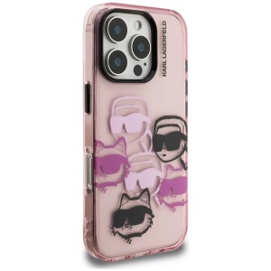 Husa pentru iPhone 16 Pro Max - Karl Lagerfeld IML Multi Head Pattern (KLHCP16XHMCHKCP) - Pink Karl&Choupette Head - Img 3