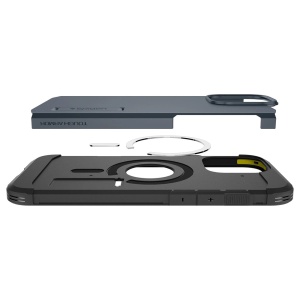 Husa pentru iPhone 16 Pro Max - Spigen Tough Armor MagSafe - Metal Slate - Img 8