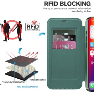 Husa pentru iPhone 16 Pro - Techsuit SmartMag Book Case - Green - Img 5