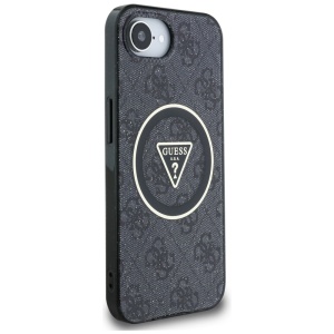 Husa pentru iPhone 16e - Guess IML Metal Glitter 4G Circle Triangle MagSafe (GUHMPSE4HG4PRTGK) - Black - Img 2