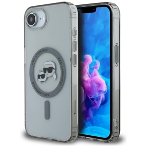 Husa pentru iPhone 16e - Karl Lagerfeld IML MagSafe (KLHMPSE4HLSKCK) - Metal Karl&Choupette Head