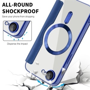 Husa pentru iPhone 16e - Techsuit SmartMag Book Case - Blue - Img 3