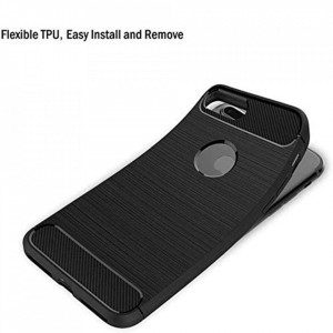 Husa pentru iPhone 8 Plus - Techsuit Carbon Silicone - Black - Img 5