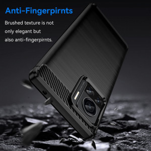 Husa pentru Motorola Edge 30 Ultra - Techsuit Carbon Silicone - Black - Img 3