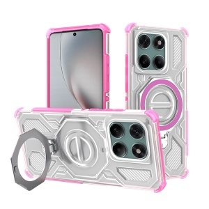 Husa pentru Motorola Edge 60 Pro - Techsuit Carbon Shield PRO - Pink Transparent - Img 1