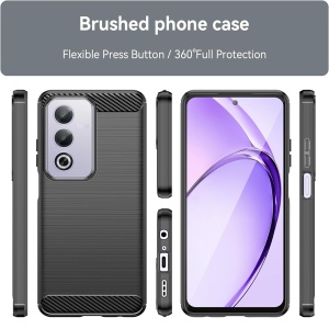 Husa pentru Oppo A80 5G - Techsuit Carbon Silicone - Black - Img 5