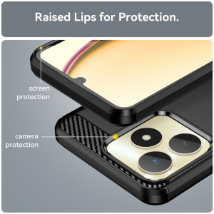 Husa pentru Realme C51 / Note 50 - Techsuit Carbon Silicone - Black - Img 5