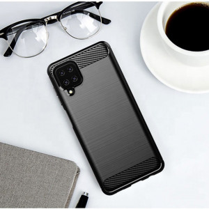 Husa pentru Samsung Galaxy A12 / A12 Nacho - Techsuit Carbon Silicone - Black - Img 2