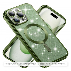 Husa pentru Samsung Galaxy S23 - Techsuit Luxury Glitter MagSafe - Deep Green - Img 2