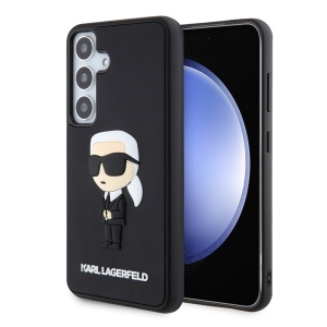 Husa pentru Samsung Galaxy S24 - Karl Lagerfeld 3D Design (KLHCS24S3DRKINK) - Rubber Ikonik - Img 1