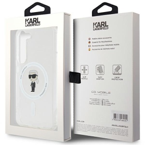 Husa pentru Samsung Galaxy S24 - Karl Lagerfeld IML Luxury MagSafe (KLHMS24SHFCKNOT) - Transparent Ikonik - Img 9