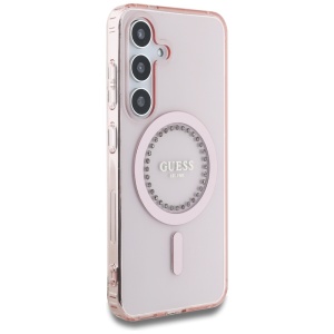 Husa pentru Samsung Galaxy S25 - Guess IML Rhinestones MagSafe (GUHMS25SPFTDTEP) - Pink - Img 3
