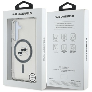Husa pentru Samsung Galaxy S25 - Karl Lagerfeld IML MagSafe (KLHMS25SHLSKCK) - Metal Karl&Choupette Heads - Img 7