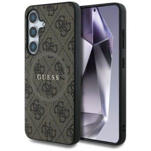 Husa pentru Samsung Galaxy S25 Plus - Guess 4G Ring Classic Logo MagSafe (GUHMS25MG4GFRW) - Brown