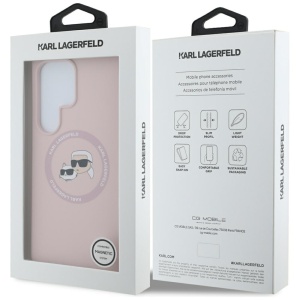 Husa pentru Samsung Galaxy S25 Ultra - Karl Lagerfeld Silicone Double Heads (KLHMS25LSKCHTCP) - Pink - Img 7