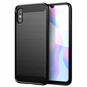 Husa pentru Xiaomi Redmi 9A / Redmi 9AT - Techsuit Carbon Silicone - Black - Img 1