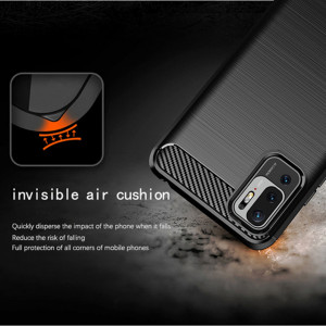 Husa pentru Xiaomi Redmi Note 10 5G / Poco M3 Pro 5G - Techsuit Carbon Silicone - Black - Img 3