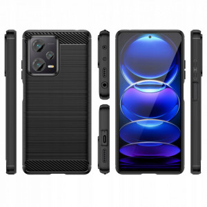 Husa pentru Xiaomi Redmi Note 12 5G / Poco X5 - Techsuit Carbon Silicone - Black - Img 2