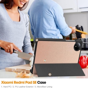 Husa pentru Xiaomi Redmi Pad SE 8.7 - Techsuit FoldPro - Rose Gold - Img 8
