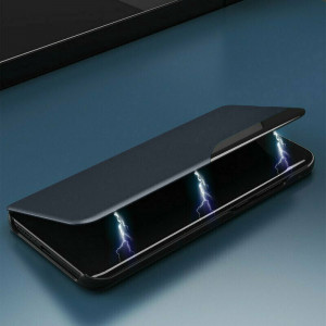 Husa Samsung Galaxy A12 / A12 Nacho Eco Leather View Flip Tip Carte - Dark Blue - Img 5