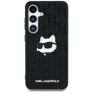 Husa Samsung Galaxy S25 Plus - Karl Lagerfeld Hardcase Monogram Leather (KLHCS25MPGKLCHPK) - Choupette Head Pin - Img 2