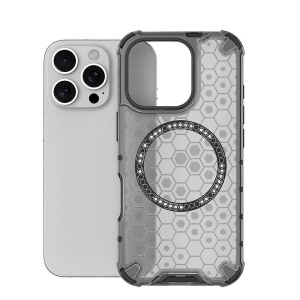 Husa transparenta pentru iPhone 16 Pro - Techsuit HoneyComb Shield MagSafe - Black - Img 2