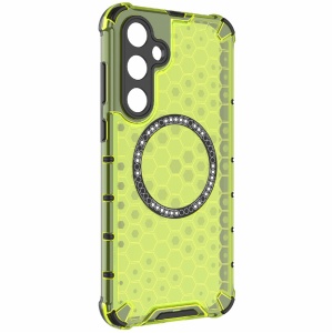 Husa transparenta pentru Samsung Galaxy A36 5G - Techsuit HoneyComb Shield MagSafe - Lime Green - Img 3