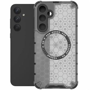 Husa transparenta pentru Samsung Galaxy A55 5G - Techsuit HoneyComb Shield MagSafe - Black - Img 2